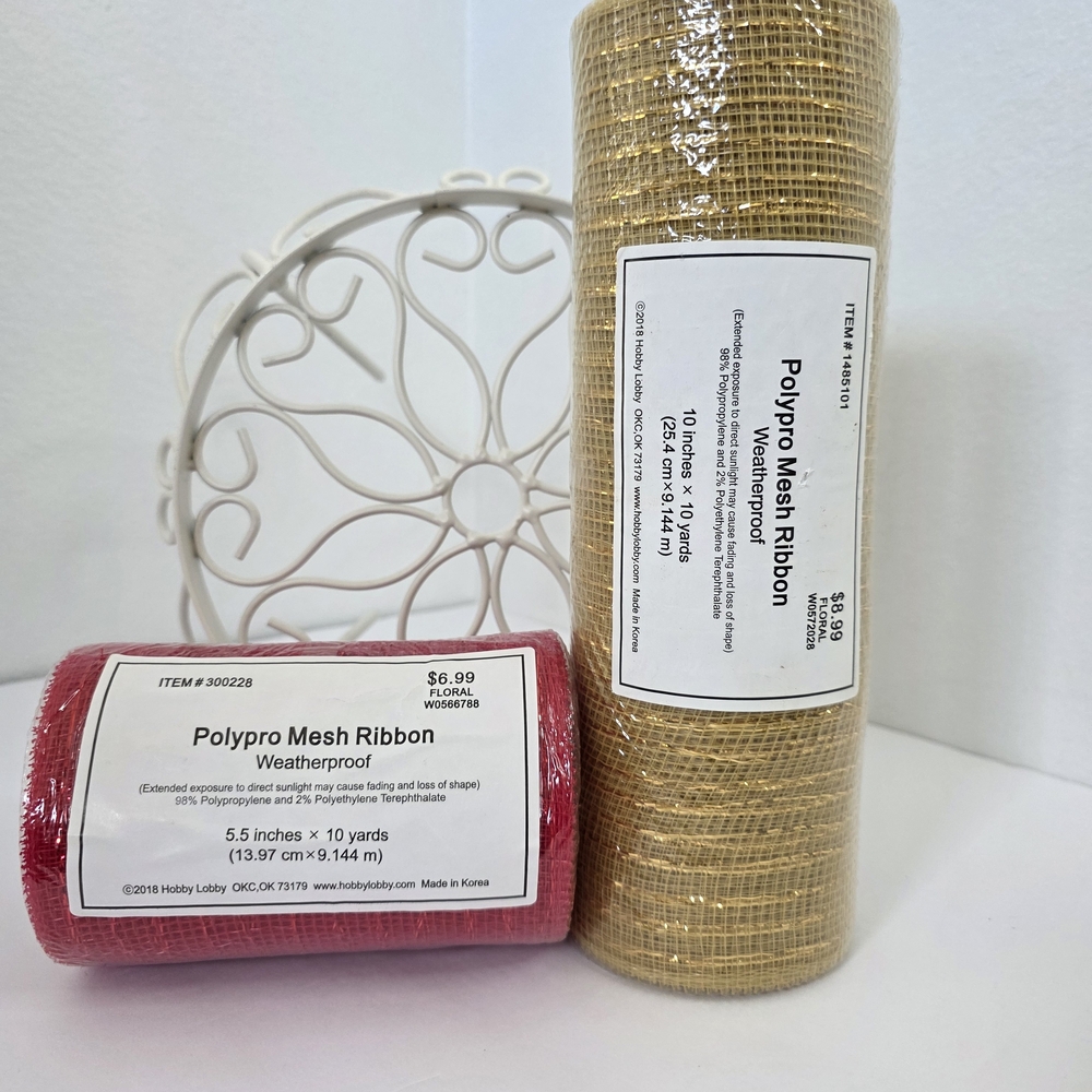 Polypro Mesh Ribbon Set - Red and Tan - Picture 15 of 15